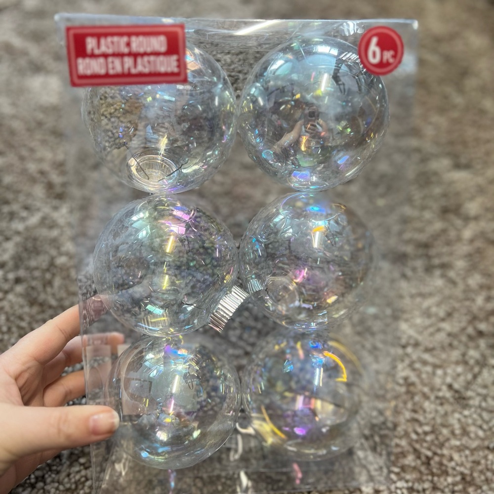 Makers Market Iridescent Plastic Ornaments - 6 Pack
